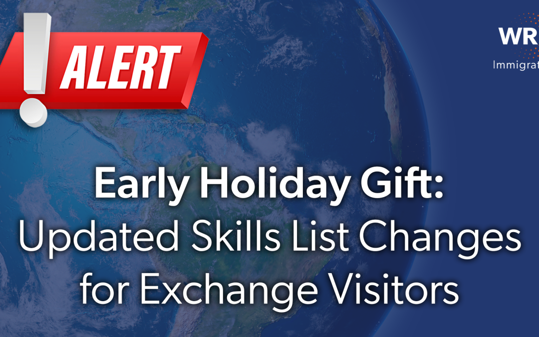 Department of State Revised Exchange Visitor Skills List Update: Frequently Asked Questions