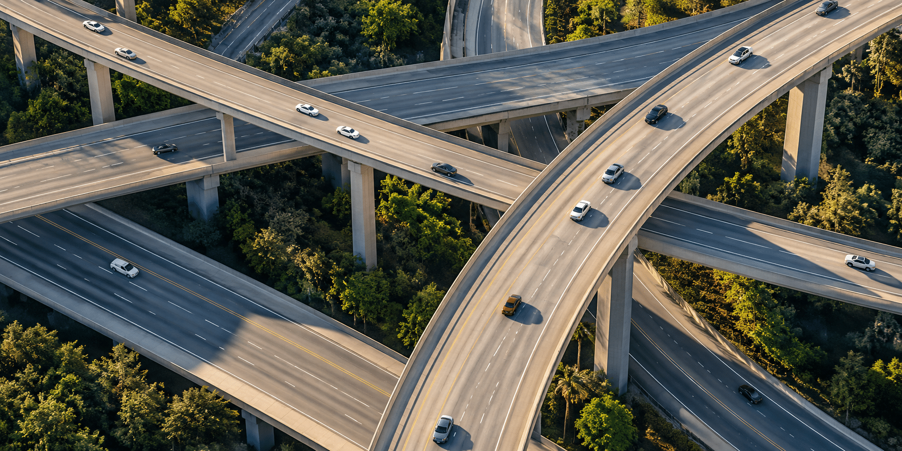 Aerial interchange in motion